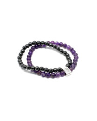 Pulseira Magnética com Pedras Preciosas - Ametista 1un