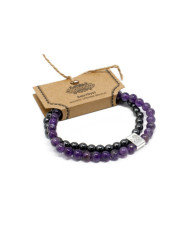 Pulseira Magnética com Pedras Preciosas - Ametista 1un