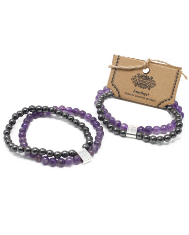 Pulseira Magnética com Pedras Preciosas - Ametista 1un