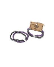 Pulseira Magnética com Pedras Preciosas - Ametista 1un