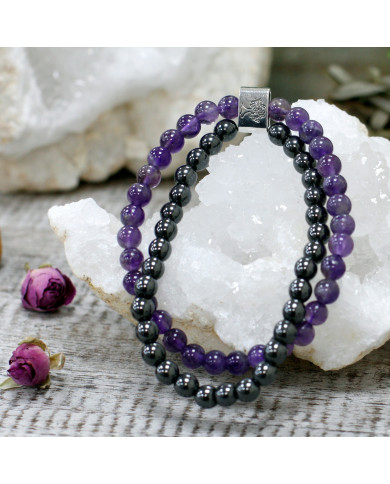 Pulseira Magnética com Pedras Preciosas - Ametista 1un