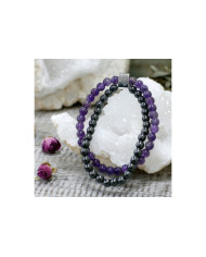 Pulseira Magnética com Pedras Preciosas - Ametista 1un