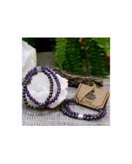 Pulseira Magnética com Pedras Preciosas - Ametista 1un