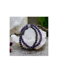 Pulseira Magnética com Pedras Preciosas - Ametista 1un
