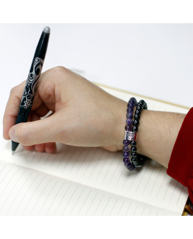 Pulseira Magnética com Pedras Preciosas - Ametista 1un