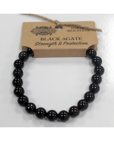 Pulseira de Energia Ágata Negra 8MM 1un