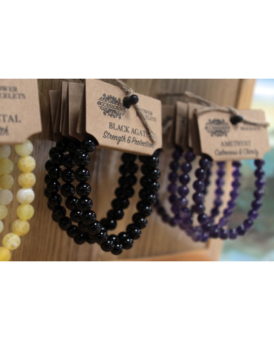 Pulseira de Energia Ágata Negra 8MM 1un