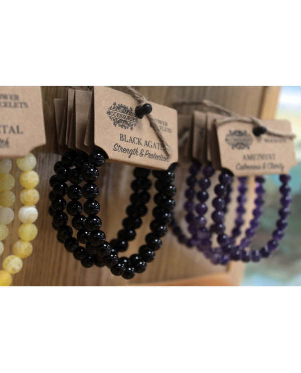 Pulseira de Energia Ágata Negra 8MM 1un