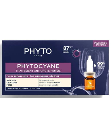 PHYTO PHYTOCYANE ANTIQUEDA PROGRESSIVA MULHER 12 AMPOLAS X 5ML