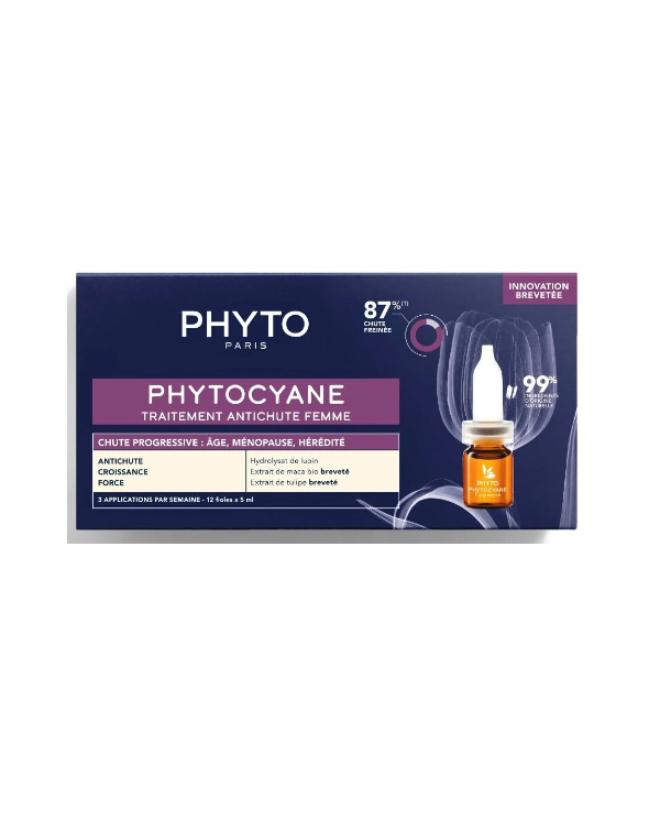 PHYTO PHYTOCYANE ANTI-CAÍDA PROGRESIVA MUJER 12 AMPOLLAS X 5ML