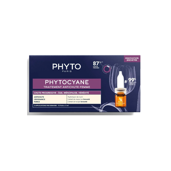 PHYTO PHYTOCYANE ANTI-CAÍDA PROGRESIVA MUJER 12 AMPOLLAS X 5ML