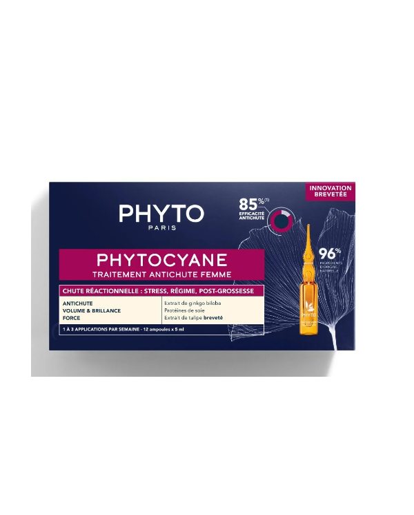 PHYTO PHYTOCYANE ANTIQUEDA REACIONAL MULHER 12 AMPOLAS X 5ML