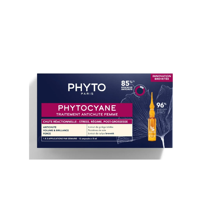 PHYTO PHYTOCYANE ANTIQUEDA REACIONAL MULHER 12 AMPOLAS X 5ML