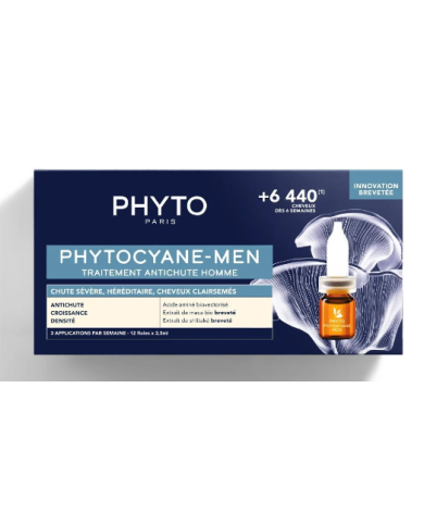 PHYTO PHYTOCYANE ANTIQUEDA SEVERA HOMEM 12 AMPOLAS X 3,5ML