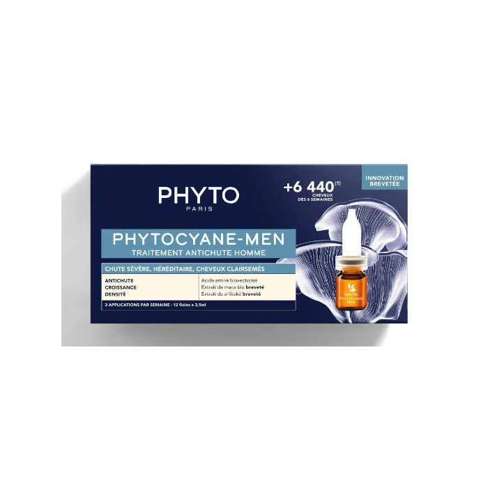 PHYTO PHYTOCYANE ANTIQUEDA SEVERA HOMEM 12 AMPOLAS X 3,5ML