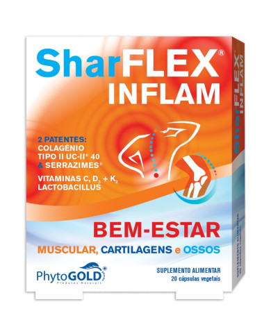 SHARFLEX INFLAM 20 CAPSULAS VEGETAIS PHYTOGOLD