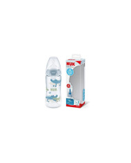 NUK CHOICE BIBERÓN SILICONA INDICADOR TEMPERATURA AZUL 0-6M 300 ML