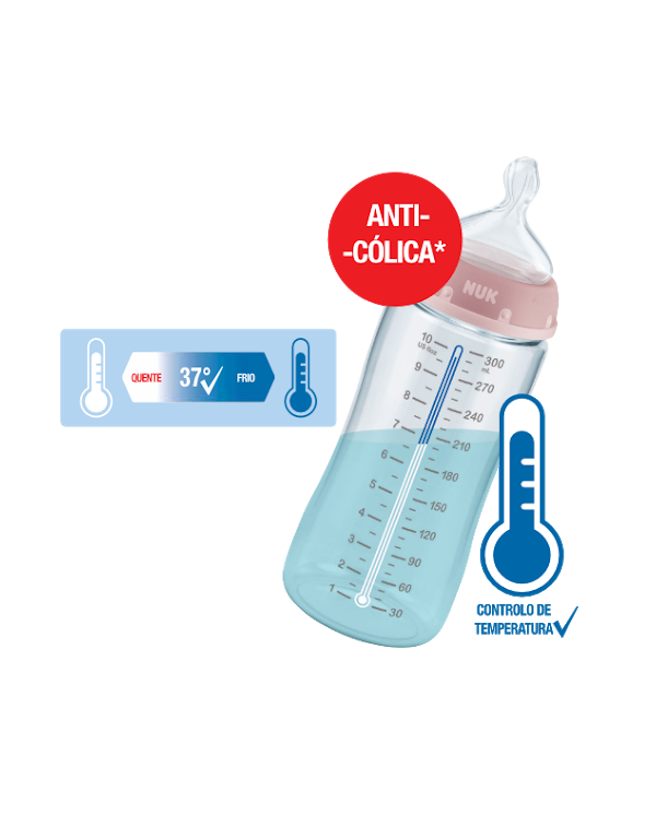 NUK CHOICE BIBERÓN SILICONA INDICADOR TEMPERATURA 0-6M 300 ML