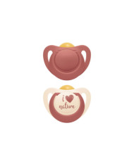 Nuk for nature Chupeta de Latex Vermelho 6-18M 2unidades