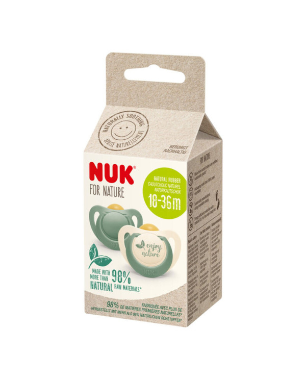 NUK FOR NATURAL CHUPETE LÁTEX VERDE 18-36M 2 unidades