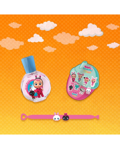 SET BEBÉS LLORONES: PERFUME 30 ML + PULSERA + PEGATINAS