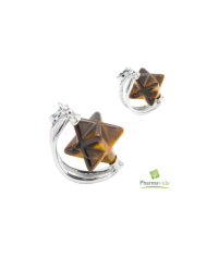 COLAR COM PENDENTE  MERKABAH - OLHO DE TIGRE