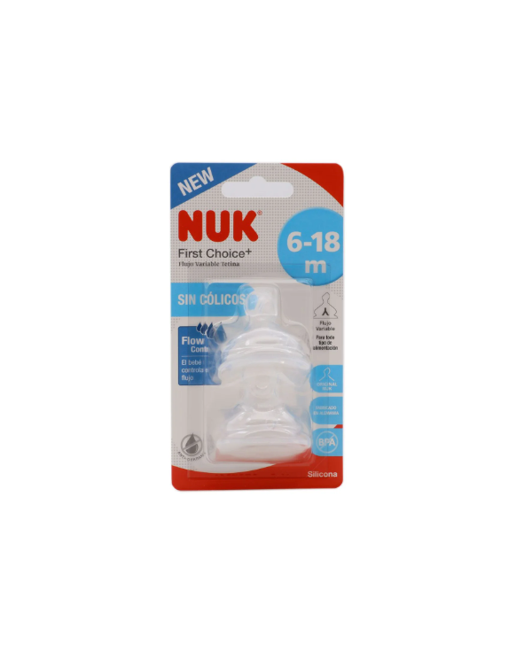 NUK TETINA FIRST CHOICE ANTI-CÓLICAS TAMANHO Y FLOW CONTROL  6-18M - 2UN.