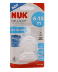 NUK TETINA FIRST CHOICE ANTI-CÓLICAS TAMANHO Y FLOW CONTROL  6-18M - 2UN.