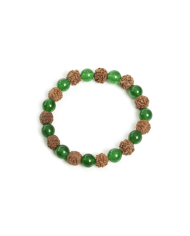 Pulseira Rudraksha +Ágata verde 1unid