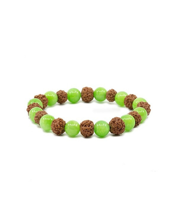 PULSERA RUDRAKSHA + ÁGATA VERDE 1 UNIDAD