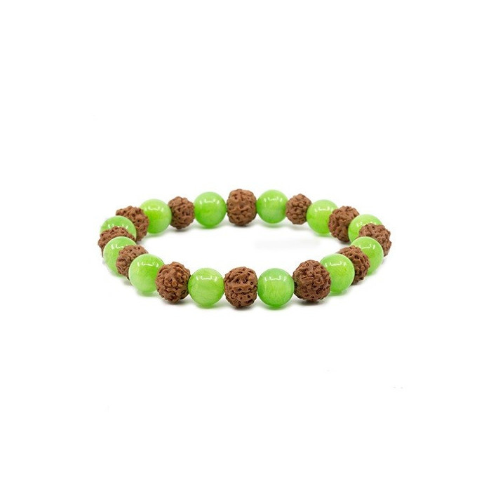 PULSERA RUDRAKSHA + ÁGATA VERDE 1 UNIDAD