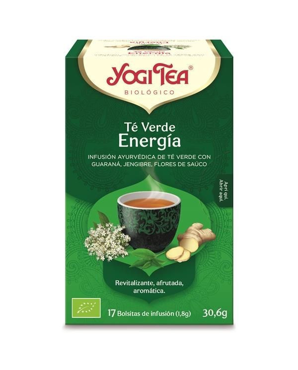 YOGI TEA INFUSÃO CHÁ VERDE BIO ENERGIA 17 SAQUETAS