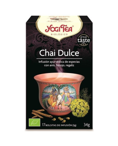 INFUSÃO BIO CHAI SWEET 17 SAQUETAS YOGI TEA