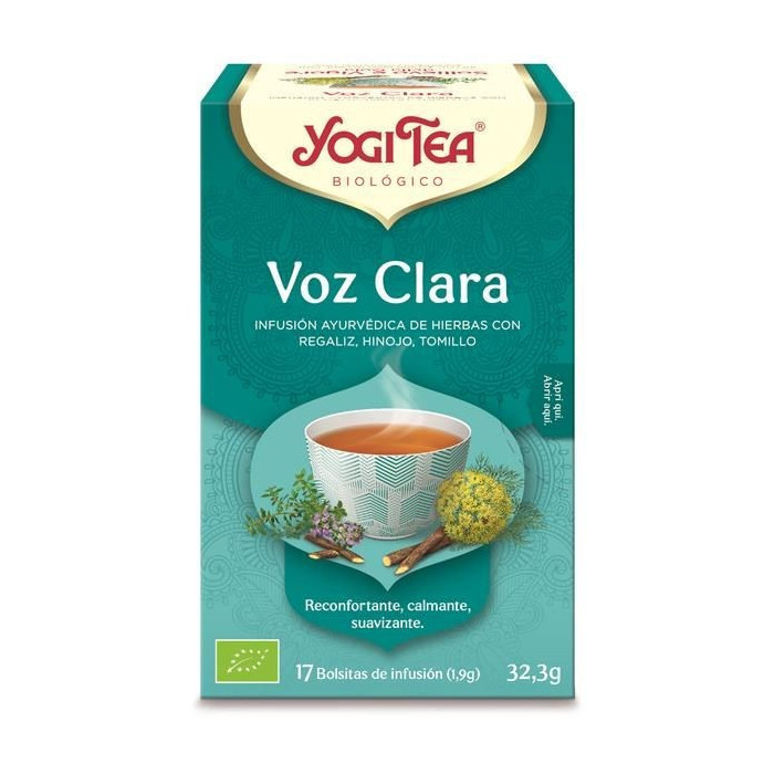YOGI TEA INFUSIÓN BIO VOZ CLARA 17 SOBRES