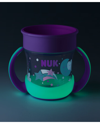 NUK MINI MAGIC CUP NIGHT BLUE, 160 ml, BRILLA EN LA OSCURIDAD