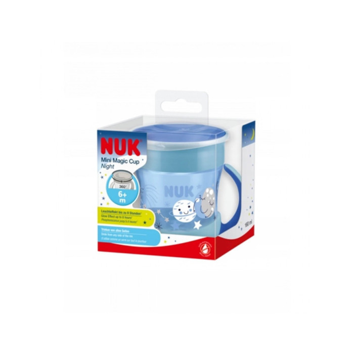 NUK Mini Magic Cup Night Azul, 160 ml, brilha no escuro