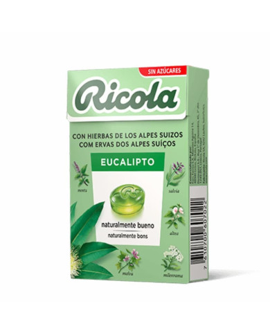 RICOLA REBUÇADOS EUCALIPTO SEM AÇÚCAR 50 G