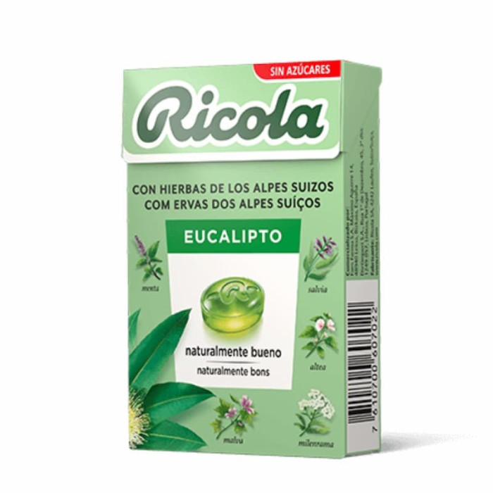 RICOLA REBUÇADOS EUCALIPTO SEM AÇÚCAR 50 G