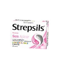 STREPSILS MORANGO SEM AÇÚCAR 24 PASTILHAS