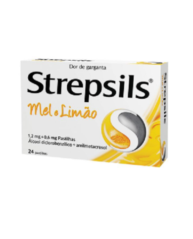 STREPSILS MEL E LIMÃO 0.6/1.2 MG 24 PASTILHAS