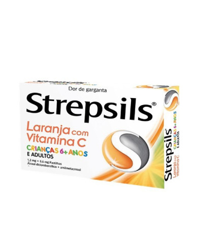 STREPSILS LARANJA COM VITAMINA C 36 PASTILHAS
