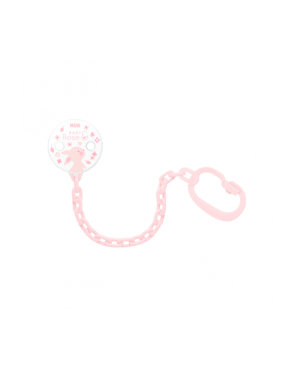 NUK CADENA CHUPETE  BABY ROSE & BLUE ROSA 1UD