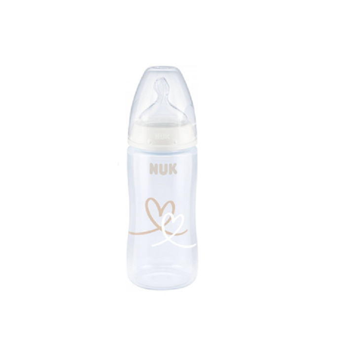 NUK BIBERÃO CHOICE SILICONE INDICAÇÃO TEMPERATURA BRANCO  0-6M 300 ML