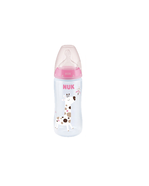 NUK BIBERÃO CHOICE SILICONE INDICAÇÃO TEMPERATURA GIRAFA 0-6M 300 ML