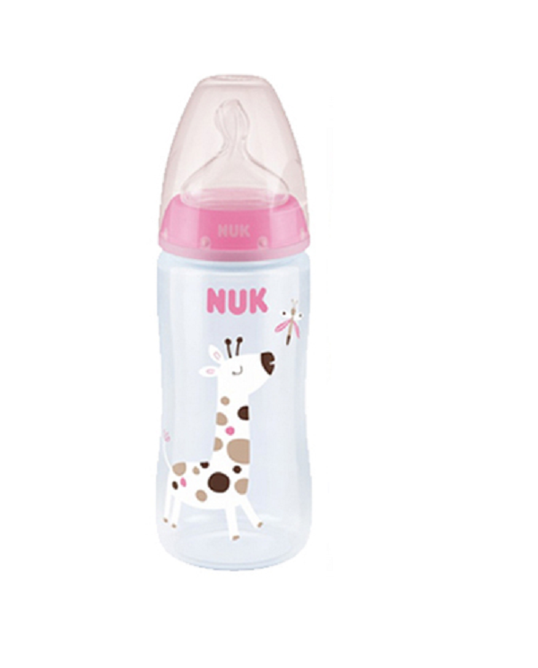 NUK BIBERÃO CHOICE SILICONE INDICAÇÃO TEMPERATURA GIRAFA 0-6M 300 ML