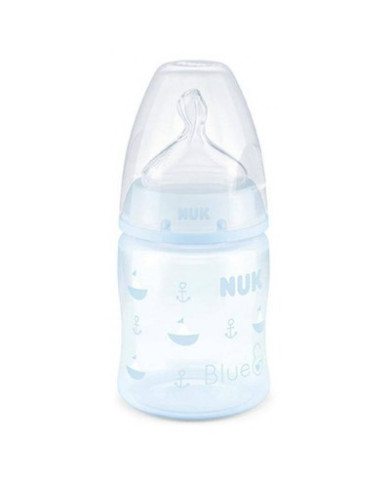 NUK FIRST CHOICE ROSE & BLUE BIBERÃO TETINA SILICONE AZUL BARQUINHOS 0-6m 150ML