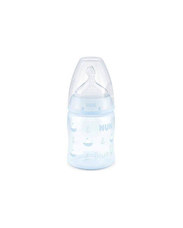 NUK FIRST CHOICE ROSE & BLUE BIBERÃO TETINA SILICONE AZUL BARQUINHOS 0-6m 150ML