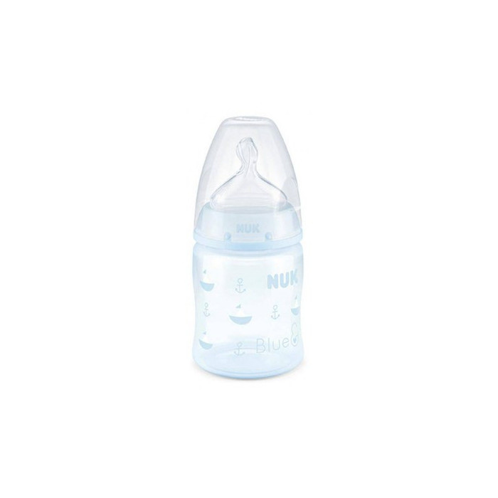 NUK FIRST CHOICE ROSE & BLUE BIBERÃO TETINA SILICONE AZUL BARQUINHOS 0-6m 150ML