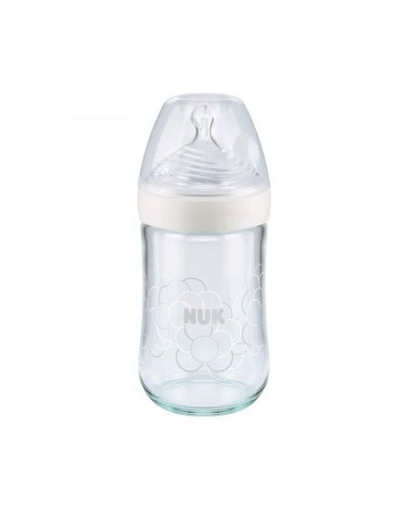NUK NATURE SENSE BIBERÃO VIDRO TETINA SILICONE M BRANCO 150ml
