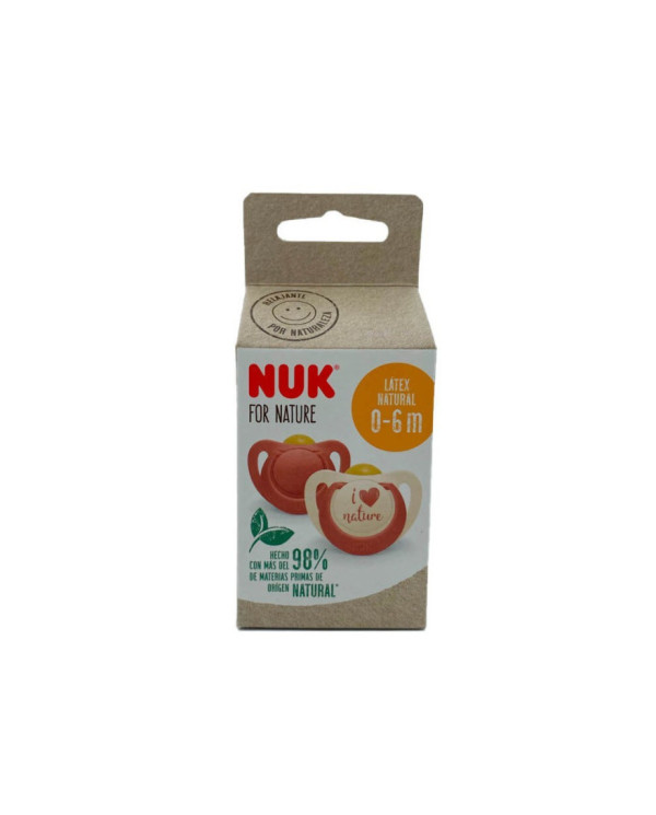 NUK FOR NATURAL CHUPETE LÁTEX VERDE 6-18M 2 UNIDADES